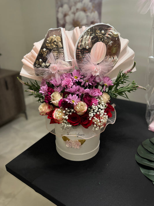 Flowers Birthday Gift with chocolates