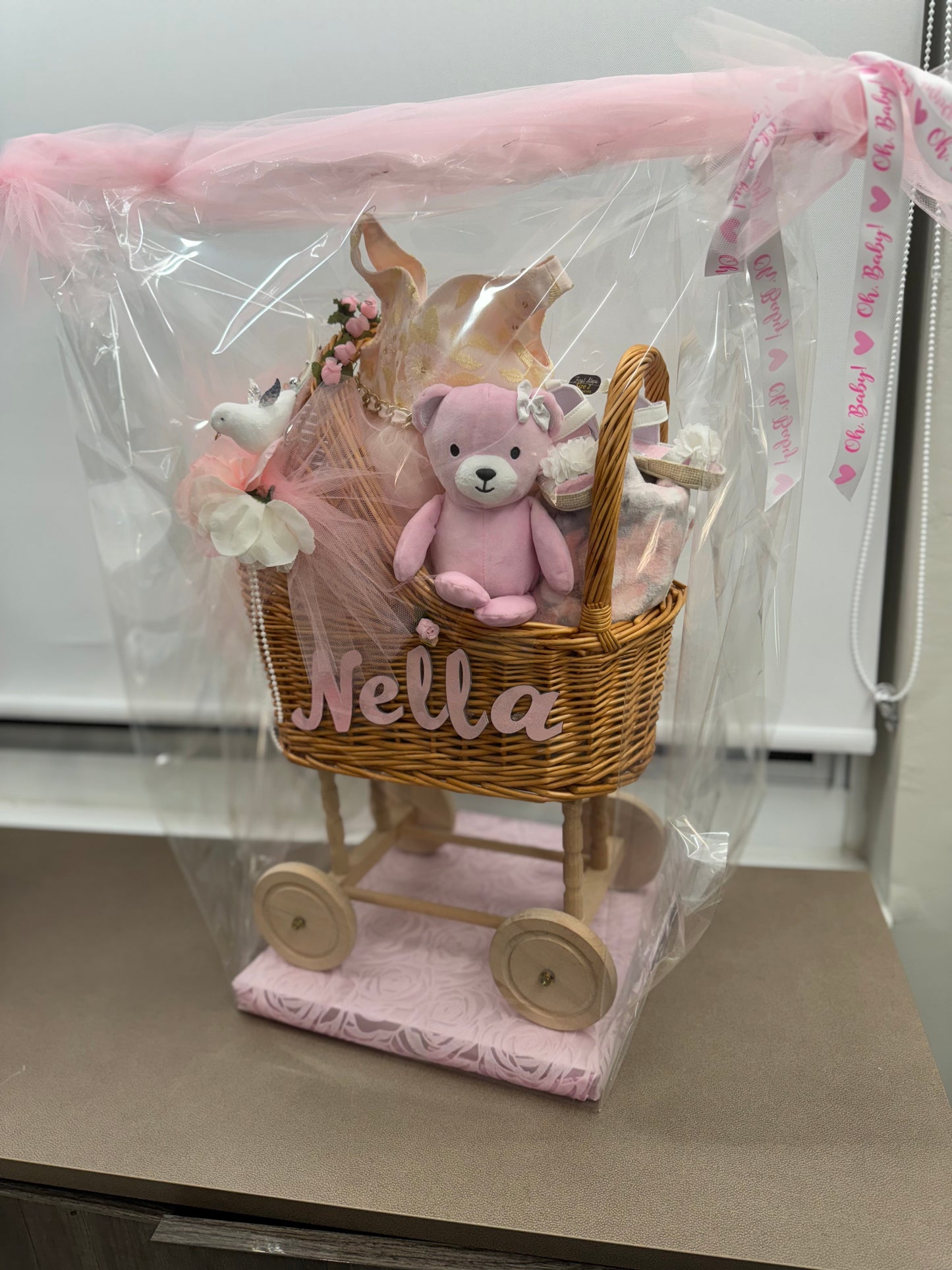 BABY GIRL STROLLER BASKET